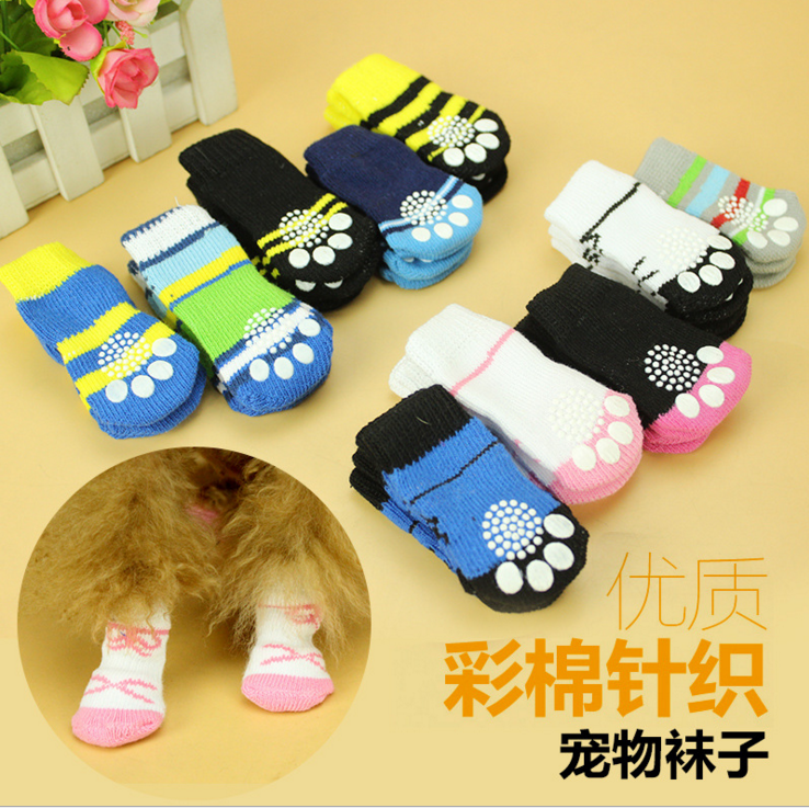 Dog cartoon cute socks 3 sizes daily single quality pet socks with non-slip points at the bottom