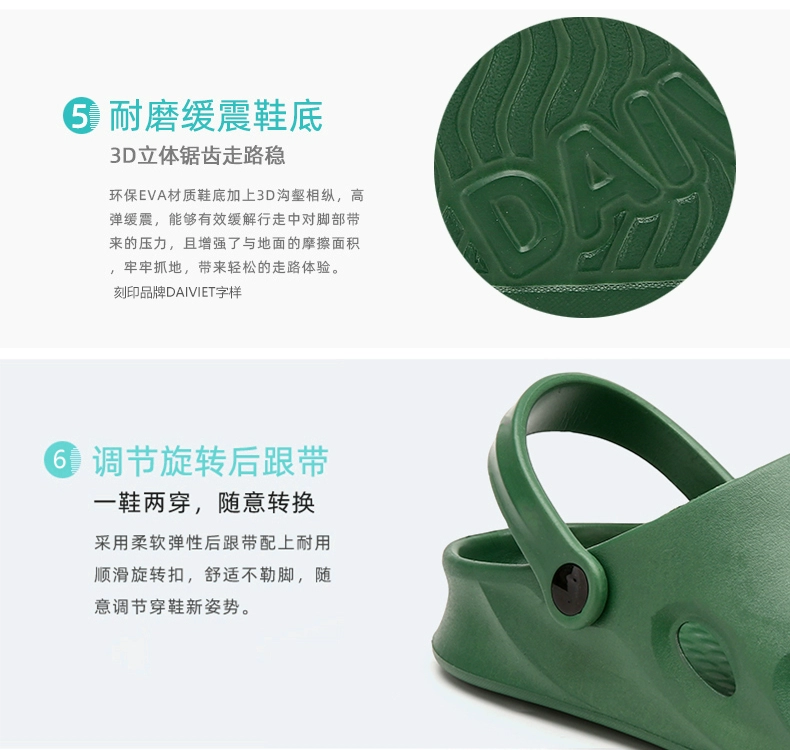 Open multi-operating room slippers, thick-soled hole-in-the-wall shoes, Baotou doctors and nurses, intensive care unit experimental work shoes