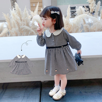 Girl Dress Dress Spring Dress 2022 New Children Foreign Air Plaid Dress Boy Han Version Baby Girl Princess Dress