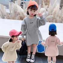 Girl Sweatshirt Dress Spring Dress 2022 New Ocean Gas Baby Girl Princess Dress Korean Version Long Sleeve Tennis Red Tandem Dress
