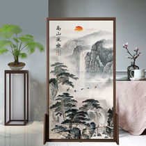  Chinese-style screen partition wall Living room bedroom baffle Feng shui solid wood entrance Modern office mobile decoration Home
