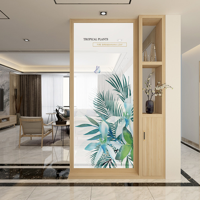 European-style screen partition entrance porch living room office simple modern decoration blocking solid wood custom racks