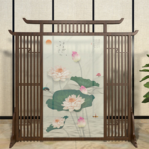  New Chinese style screen partition Living room bedroom block home decoration porch Simple modern solid wood office seat screen