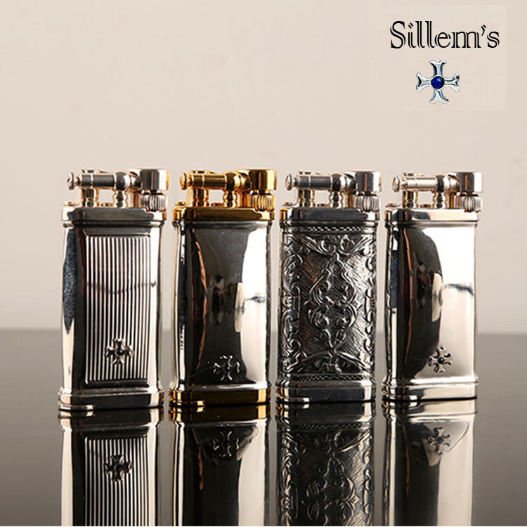 German original import cross anchor Sillems925 silver tobacco bucket lighter with press stick to lead gift