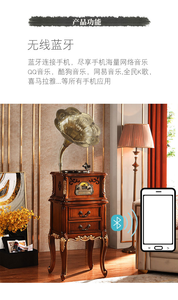 dau dia than Jinmo retro phonograph âm thanh phòng khách vinyl máy ghi âm châu Âu cổ máy tính để bàn âm thanh và máy ghi âm video A8 - Máy hát 	bán máy nghe nhạc đĩa than cổ