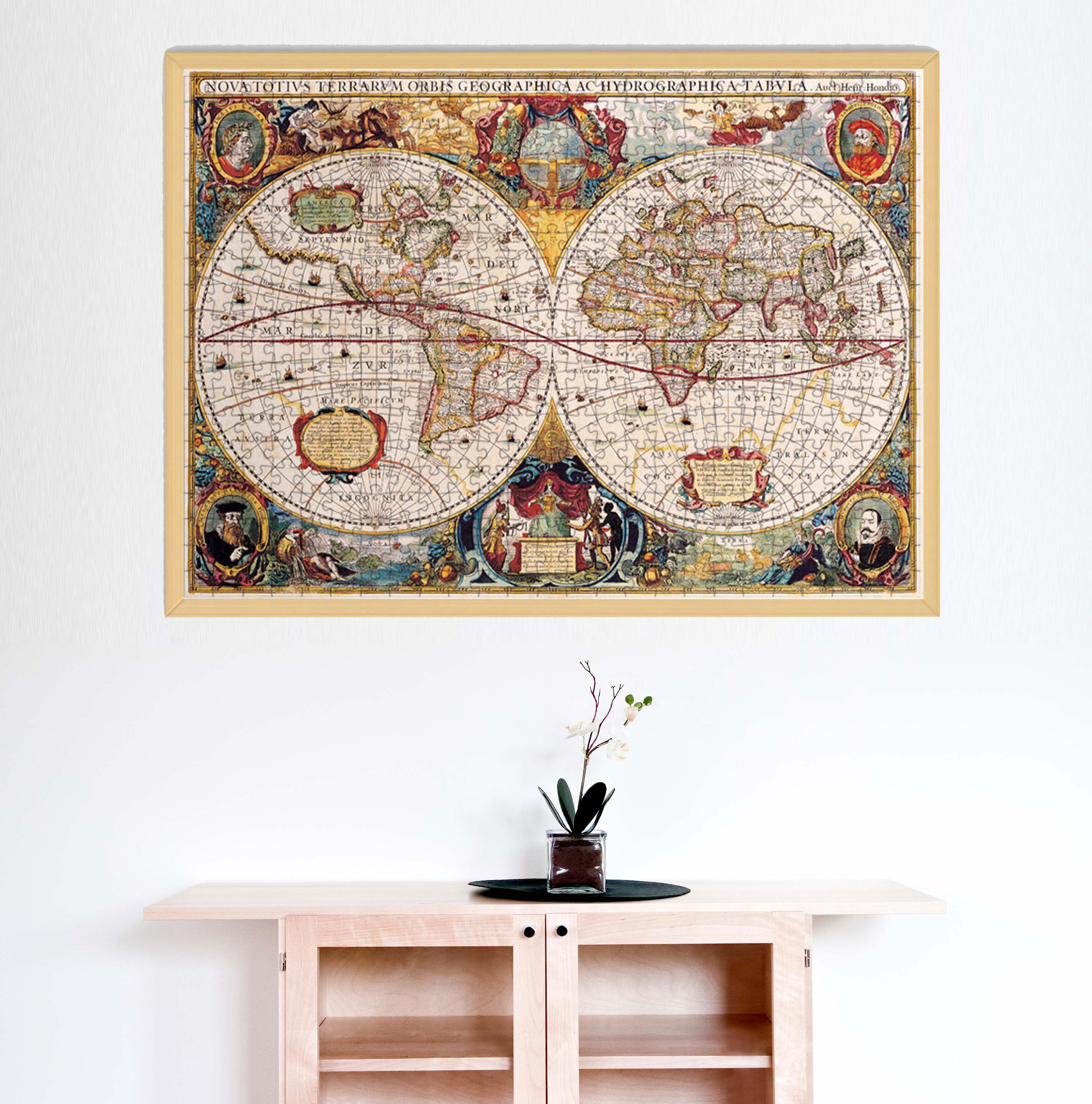 Love Picture Art Geographical Discovery Adult 1000 Piece 500 Wood Puzzle 300 Children's Educational Toy Creative Gift