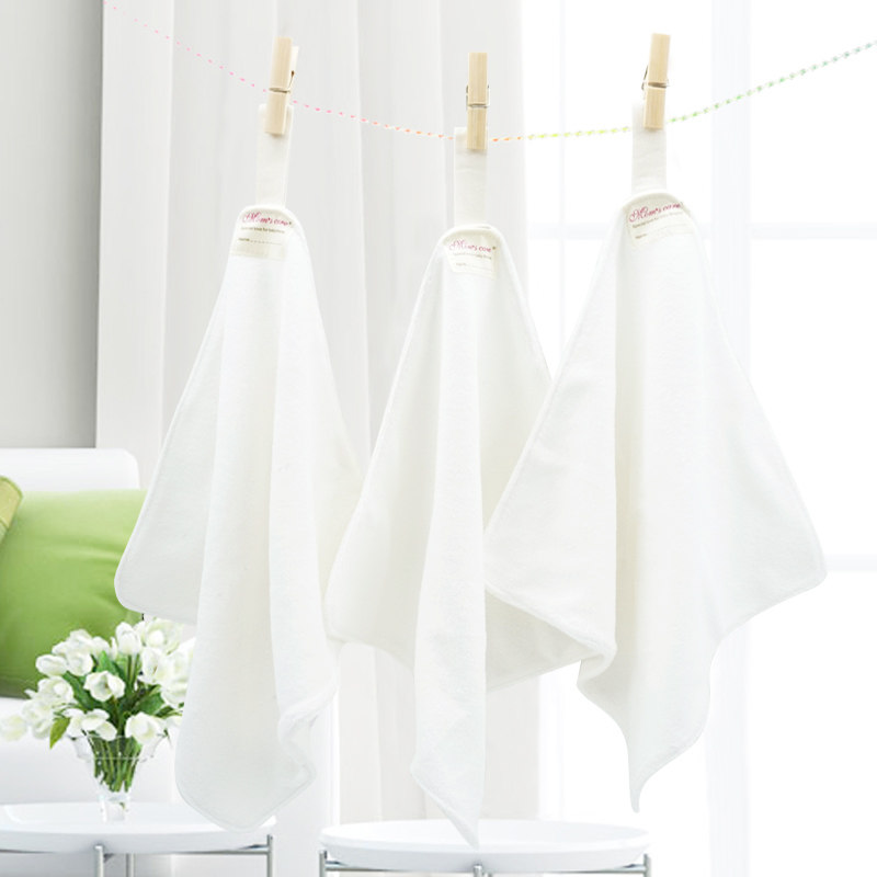 Kindergarten baby hand towel Children's handkerchief with lanyard Primary school students white soft face absorbent small towel