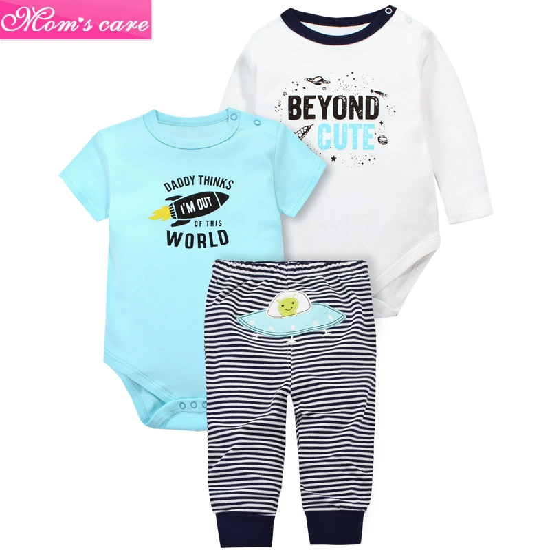 momcare baby cotton một mảnh romper romper nam và nữ quần dài tay ngắn tay phù hợp với BB áo sơ mi đáy - Áo liền quần