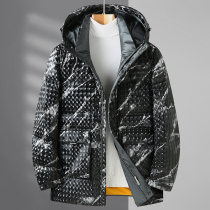 Fat hooded mens down jacket 2021 winter fat man plus fertilizer plus size white duck down warm fashion jacket trend