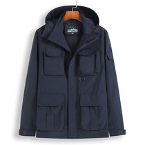 Autumn new special size military tooling jacket male fat fat guy loose coat plus fat big thin coat