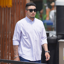 Fat Super Large size long sleeve shirt men thin fat fat solid color business base shirt shirt