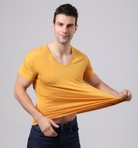 Summer fat man Modal cotton fat plus size thin V-neck short-sleeved T-shirt large size loose T-shirt undershirt men