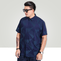 Finishing plus size short sleeve shirt men fat loose summer oversize fat guy business casual half sleeve shirt