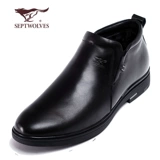 Septwolves, кожаные туфли для кожаной обуви для отдыха, удерживающие тепло летние высокие ботинки, флисовый классический костюм, из натуральной кожи