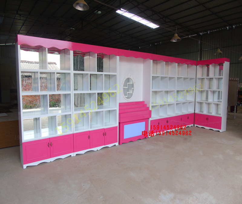 Customized paint cosmetics showcase beauty salon product display cabinet high-end exhibition hall shelf wooden traditional Chinese medicine cabinet