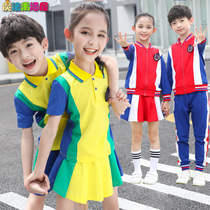 Kindergarten garden clothes summer school uniforms children four sets of cotton girls Spring and Autumn three sets of sports class clothes