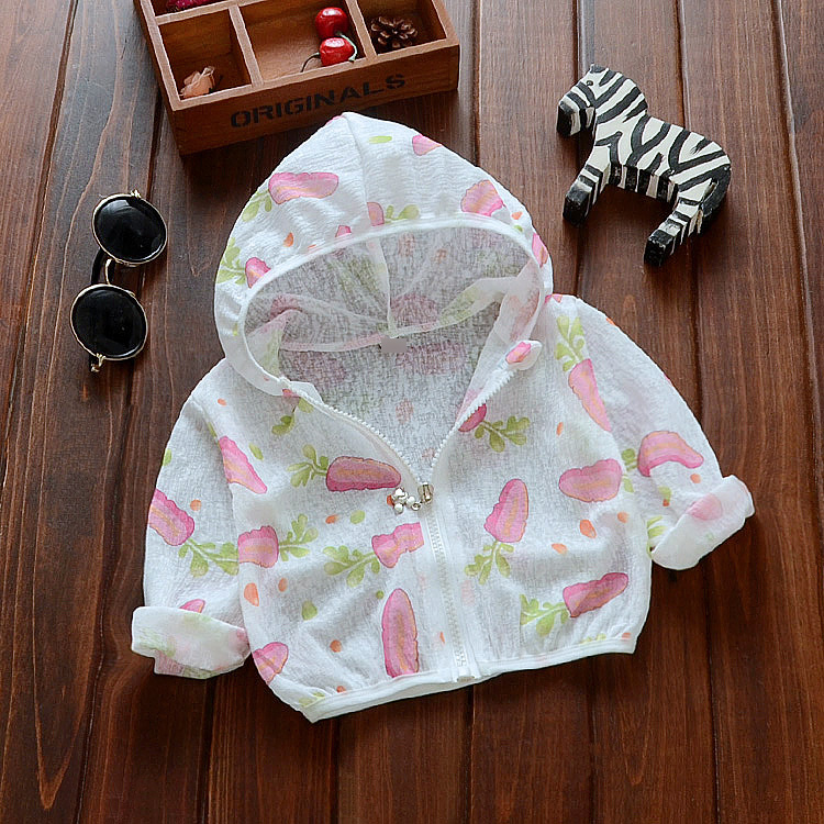 Cô gái mùa hè mới outwear kem chống nắng quần áo ngoài trời muỗi trong nhà điều hòa không khí áo sơ mi nữ bé 1-2-3-4 tuổi quần áo bé gái