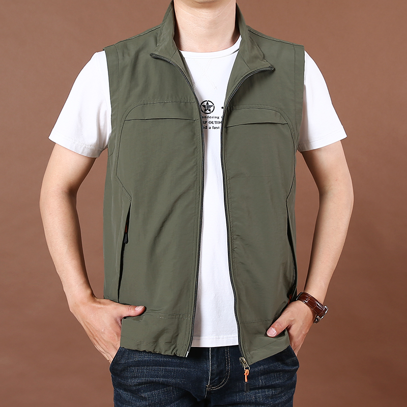 Men's summer outdoor loose quick-drying vest men's thin fashion casual multi-bag tooling men's horse clip tide