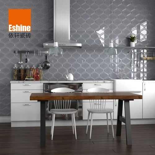 Yixuan Характерная шестиугональная кирпичная северная европейская кухня кухня кухонная кухонная кухня Фон Стена Стена Красный светлый свет