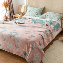 Four floors pure cotton cloth summer cool quilted by 4 layers gauze quilted with summer thin full cotton four-story gauze cover blanket grown-up summer