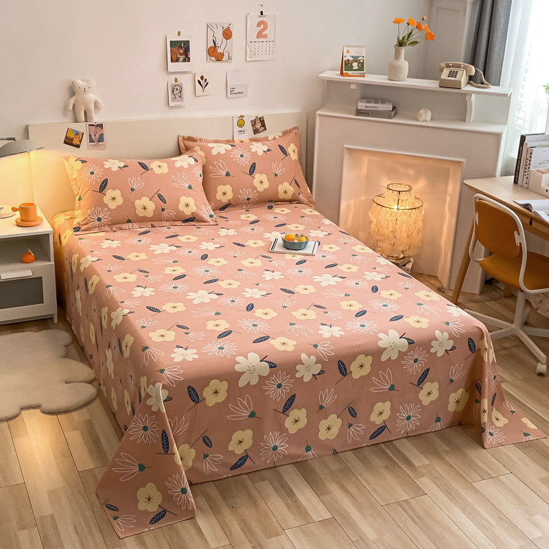 Sheets sheet single thick cotton cotton sanding padded sheets pillowcase 2-piece ins wind cute girl