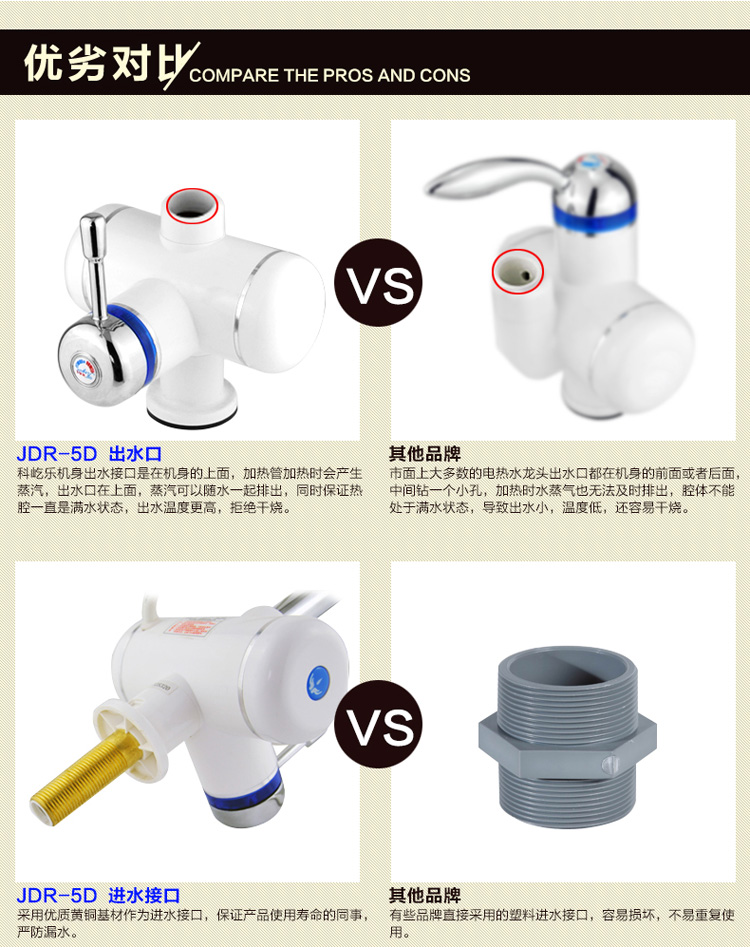 Vòi nước nóng điện Keanch Le JDR-5D là bếp nước nóng cắm điện nóng cắm kép sử dụng đơn giản binh nong lanh