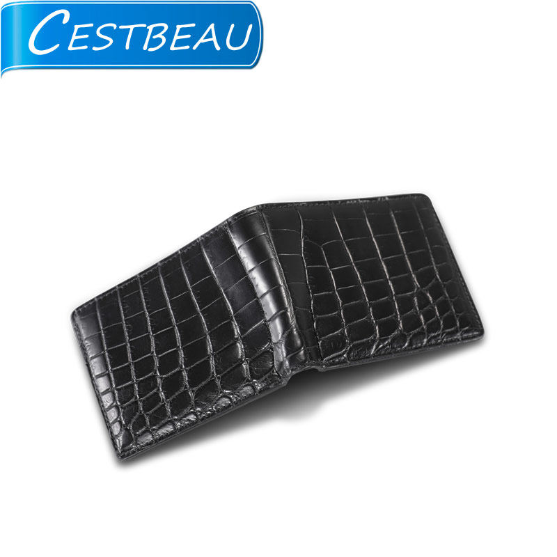 cestbeau Nile crocodile leather short purse cross section 2022 men's money for a whole leather belly wallet Thai-Taobao