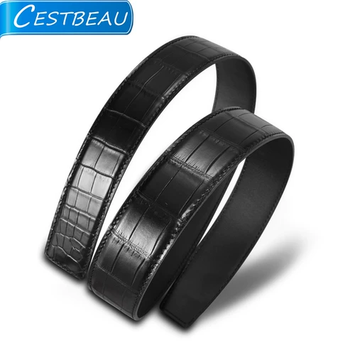 Мужской импортный оригинальный ремень, крокодил, из натуральной кожи, 4.2см