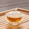 Kangyun Glass tea set Tea ceremony accessories Glass cover bowl Transparent heat-resistant thickened three-cai bowl Kung Fu Tea set