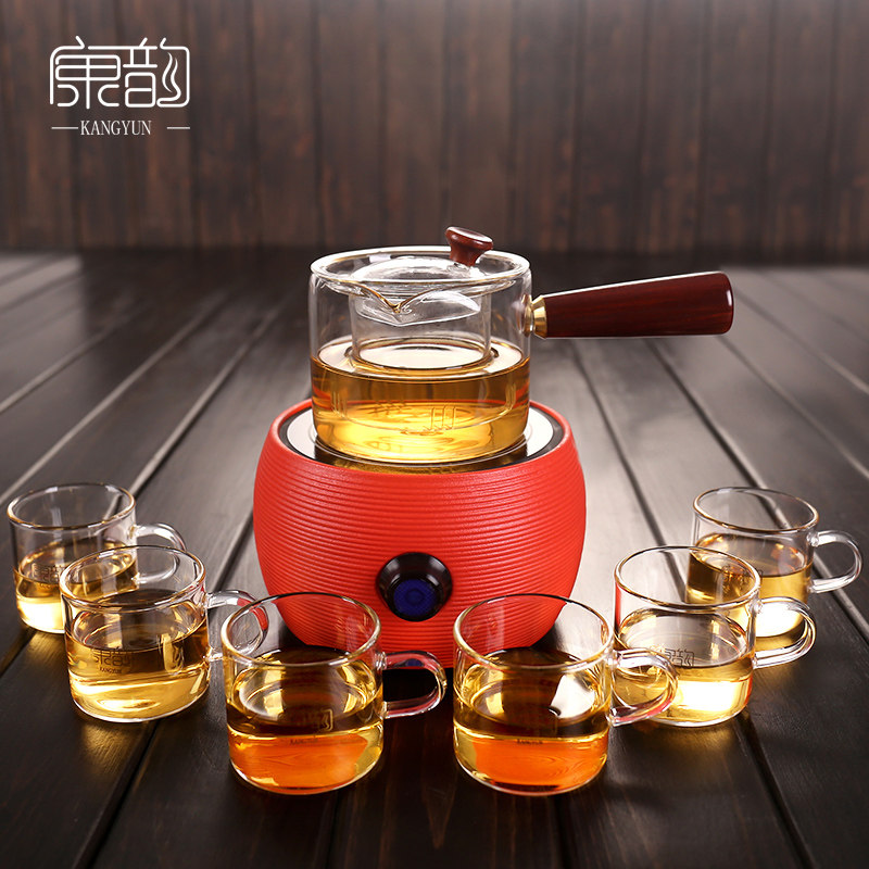 Electric pottery stove tea maker tea stove side to boil teapot glass body heating black tea household net red office small