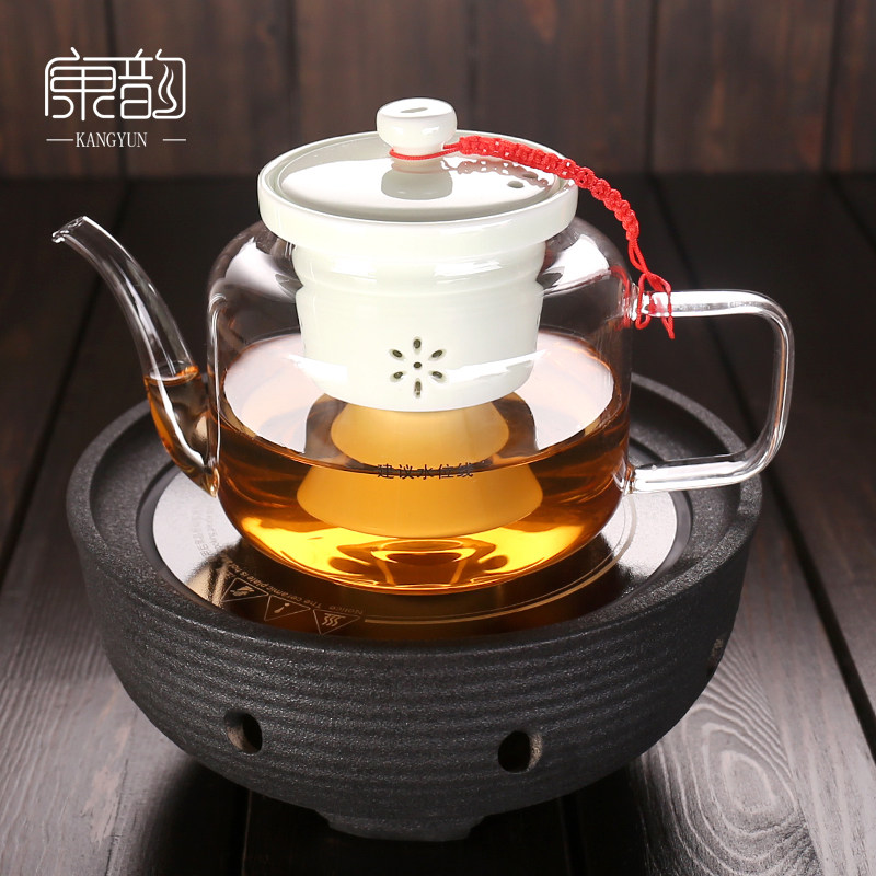 Consody steam cooking tea machine glass steam teapot thickened heat resistant glass steaming tea with full automatic black tea kung fu ceramic
