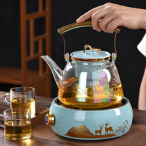 Glass cooking teapot electric pottery stove cooking tea set to cook tea stove small steam fully automatic power tea with tea cup