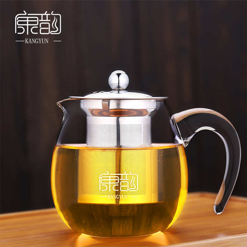 Consody glass teapot thickened with large-capacity bubble teapot stainless steel liner thickened handlebar jug