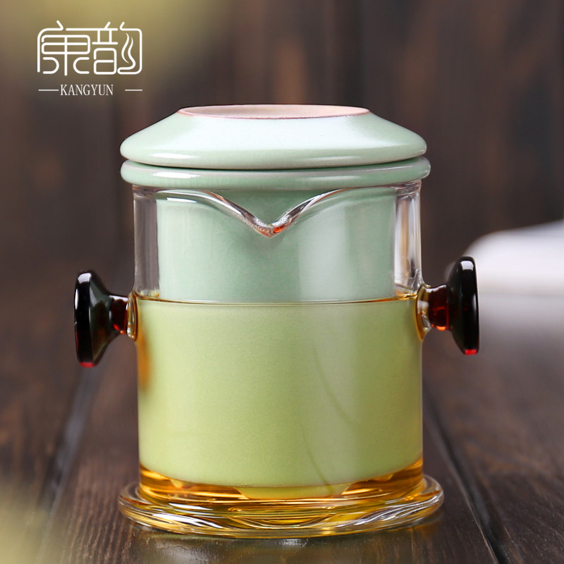 Kangyun Ruyao Express Cup Tea Set Travel portable glass Black Tea Binaural filter Teapot Tea brewing single pot