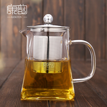 Kang Yun High Borosilicate glass teapot large high temperature resistant small household kung fu black tea heat resistant glass transparent thickening