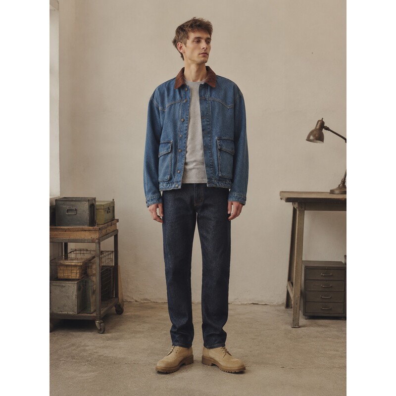 Levi's Autumn Men's Casual Denim Jacket Corduroy Lapel Workwear Jacket 007so-0000