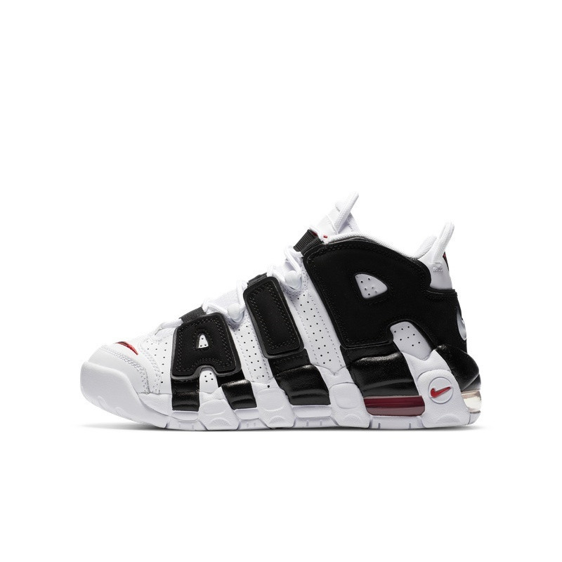 Nike Men's and Women's Shoes Big Air More Uptempo Black and White Retro Basketball Shoes 415082-105