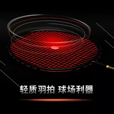 Badminton racket single and double shot full carbon fiber adult students resistant to super light attack badminton racket