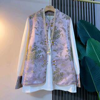 New chinese style plus size women's clothing plant flowers