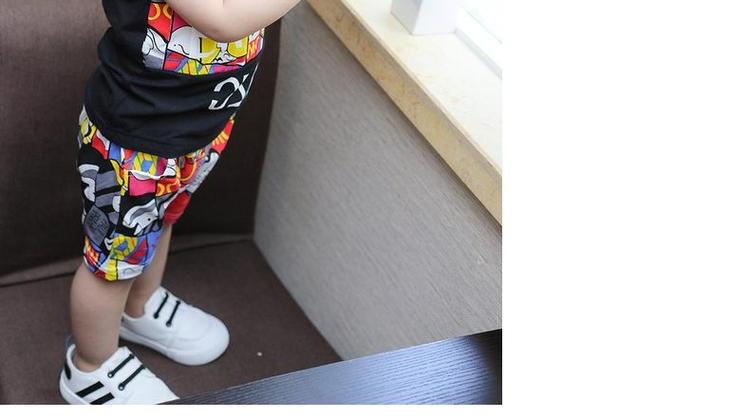 Quần áo bé trai mùa hè vest vest 1-2-4 tuổi nam bé không tay quần short hai dây mùa hè quần áo bé - Phù hợp với trẻ em ao quan tre em