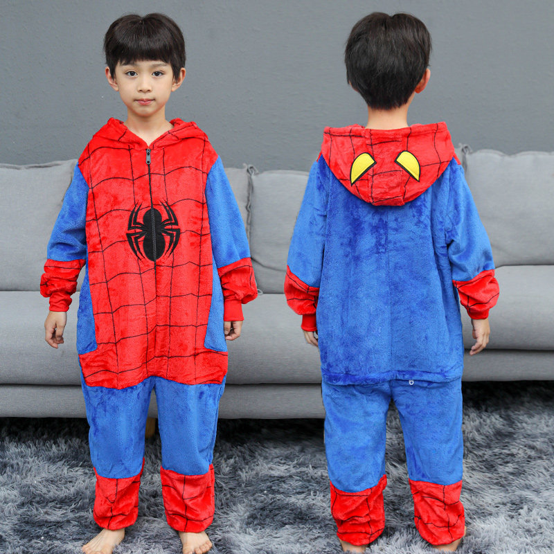 Boy's nightclothesWinter clothesHandling clothesHomeConcoral coral velvet fall winter Spider-Man