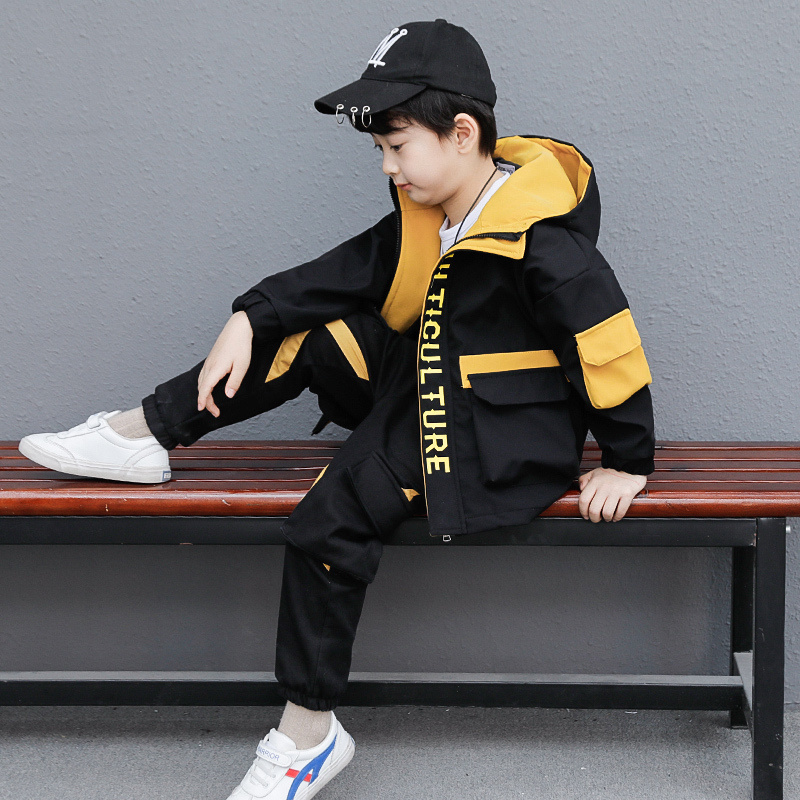 Boy's autumn clothes suit 2022 new children's children's clothing CUHK Tong Shuai Two sets of spring autumn autumn and winter boys 