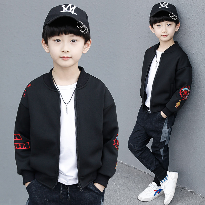 Boys' jacket Spring and Autumn 2021 Foreign Gas Children's Clothing Korean Version Jacket Medium Boy Spring Dress Foreign Air Baseball Uniform