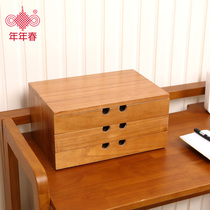 Office desktop sundries bill storage box solid wooden storage box small drawer type desktop A4 file cabinet