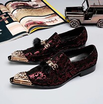 2014 fashion leisurely pointed youth leather shoes hair stylist spring and autumn daily single shoes nightclub singer casual leather shoes