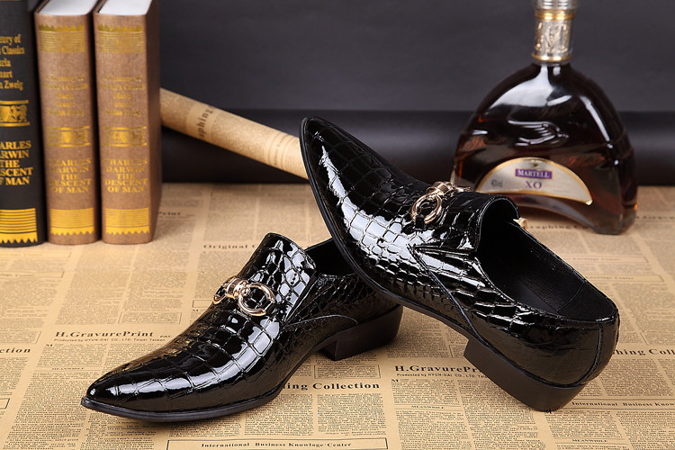 Fashion trend English men's shoes simple tip leather shoes daily laid hair stylist real man's single shoes