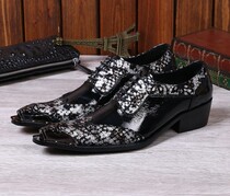 Mens pointed Japanese and Korean version business casual breathable youth hair stylist shoes stage singer trendy shoes youth leather shoes