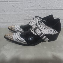 New trendy Inn fashion pointed male high heel leather shoes men heightening shoes Korean version fashion mens shoes beauty hairdressers shoes