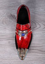 Fashion Korean version of the new mens shoes golden faucet daily hair stylist casual shoes nightclub bar singer leather shoes