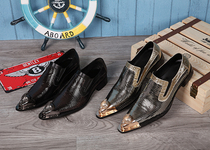 2016 personality fashion mens new tip shoes English trend young leather shoes daily hair style shoes